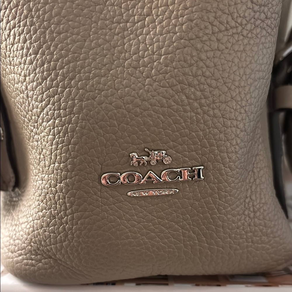 COACH Large Taupe Pebbled Leather Billie Backpack. - Picture 5 of 14